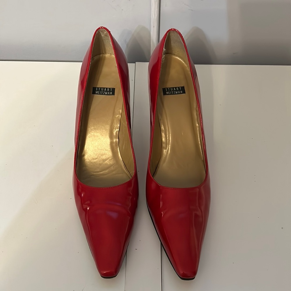 Stuart Weitzman Red Patent Leather Pump